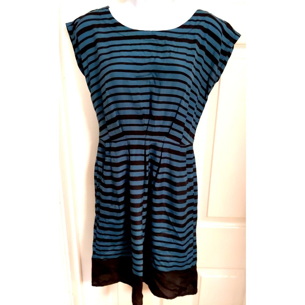 Bebop Teal & Black Striped Dress Size Small